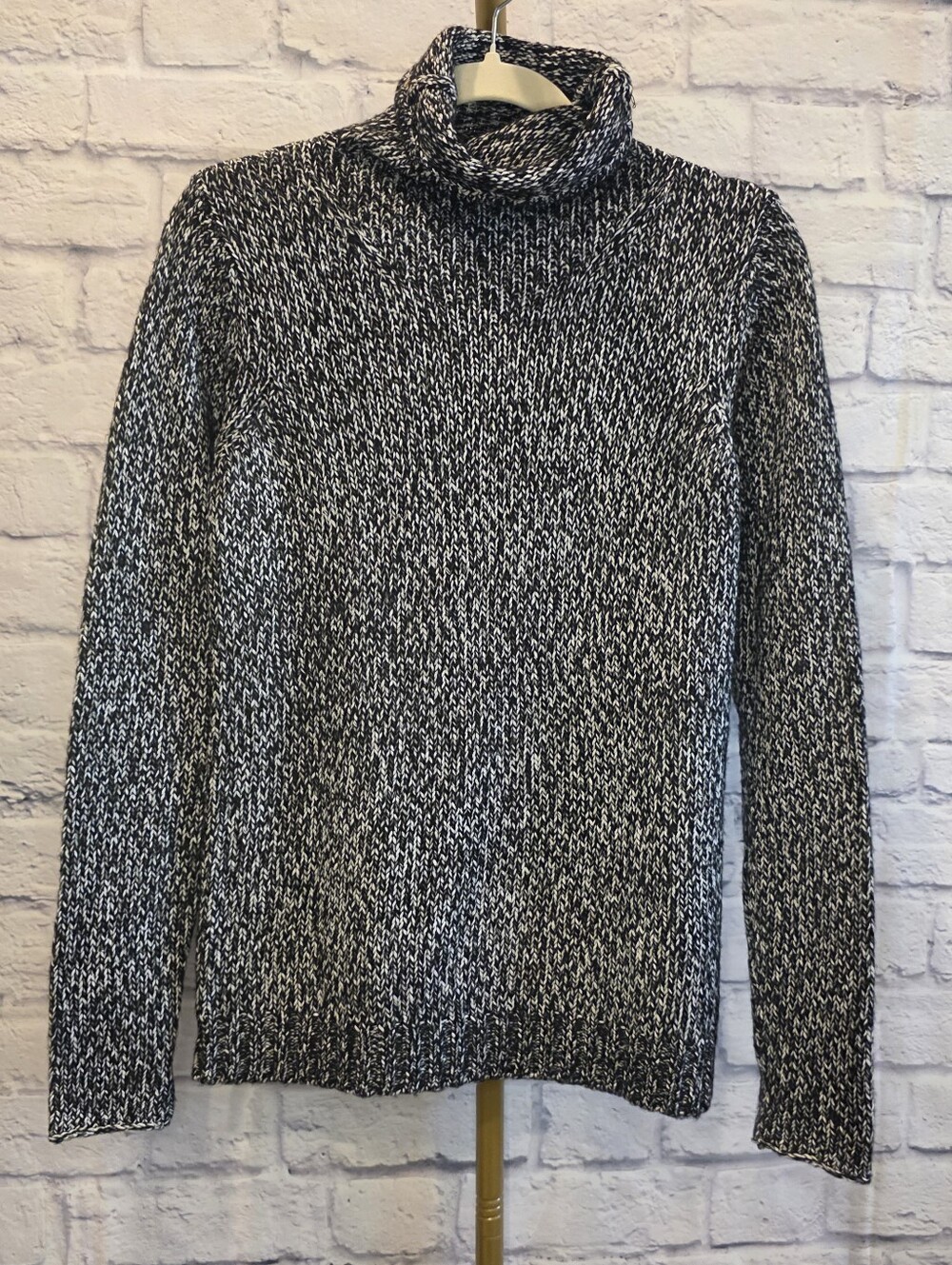 The Limited Black White Marled Turtleneck Sweater - Picture 5 of 6